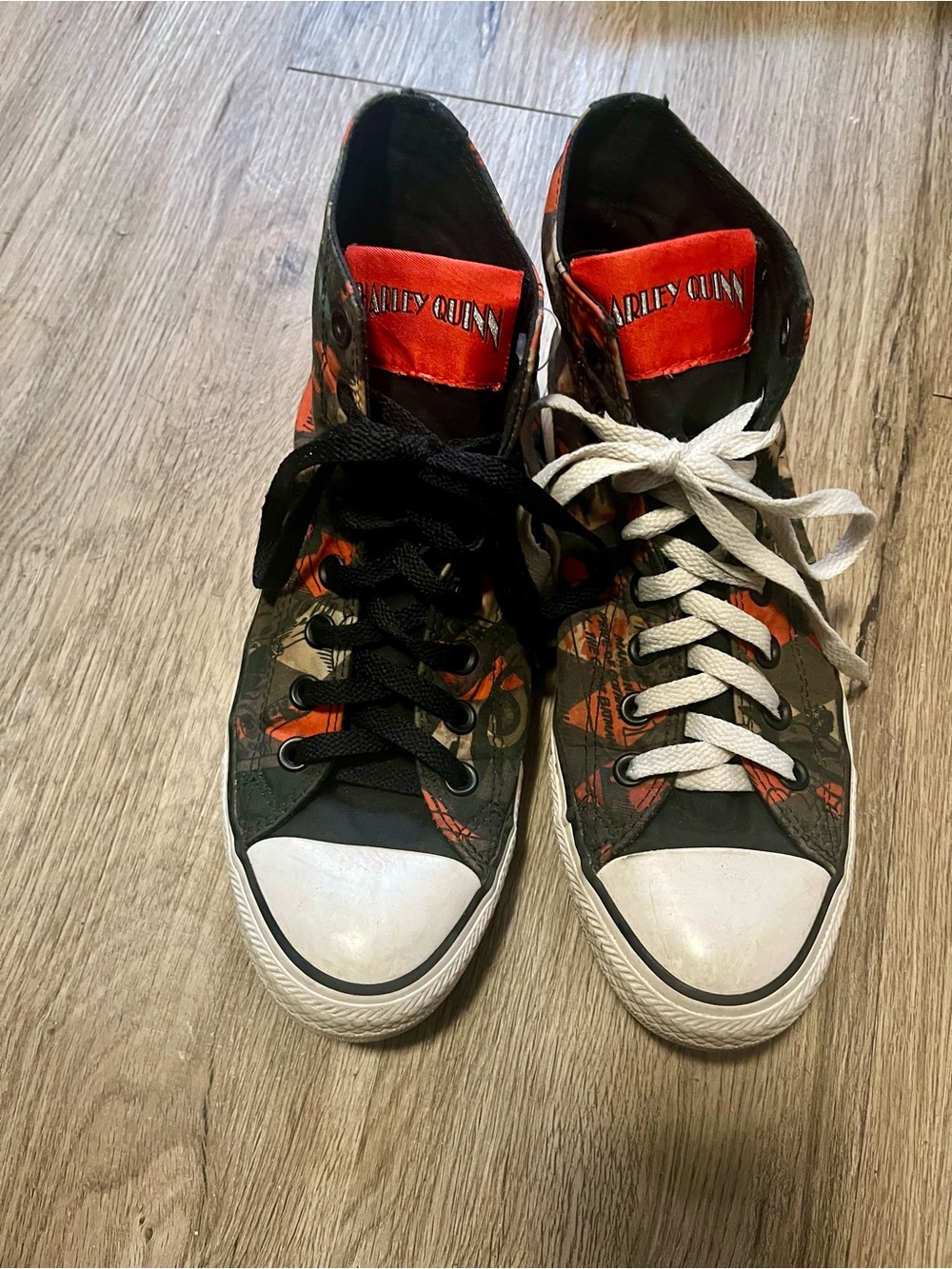 Converse x Harley Quinn Graphic High-Top Sneakers in Black & Red